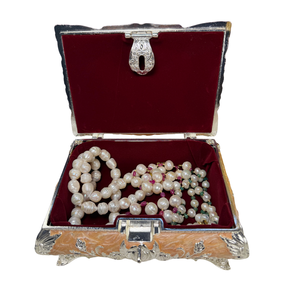 Modern Heirloom Silver Plated Jewelry & Vanity Box