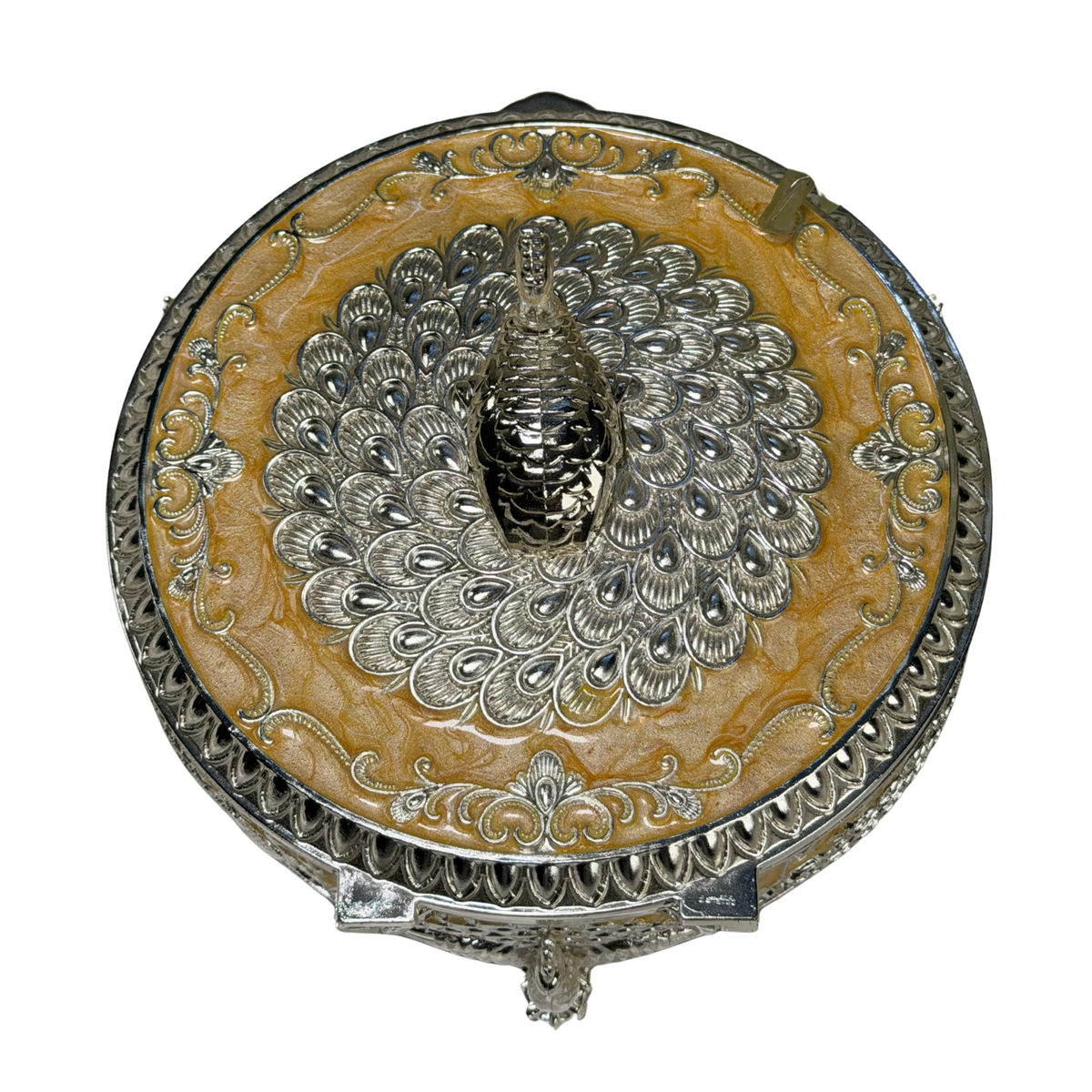 The Imperial Peacock: Pastel Silver Dry Fruit Box