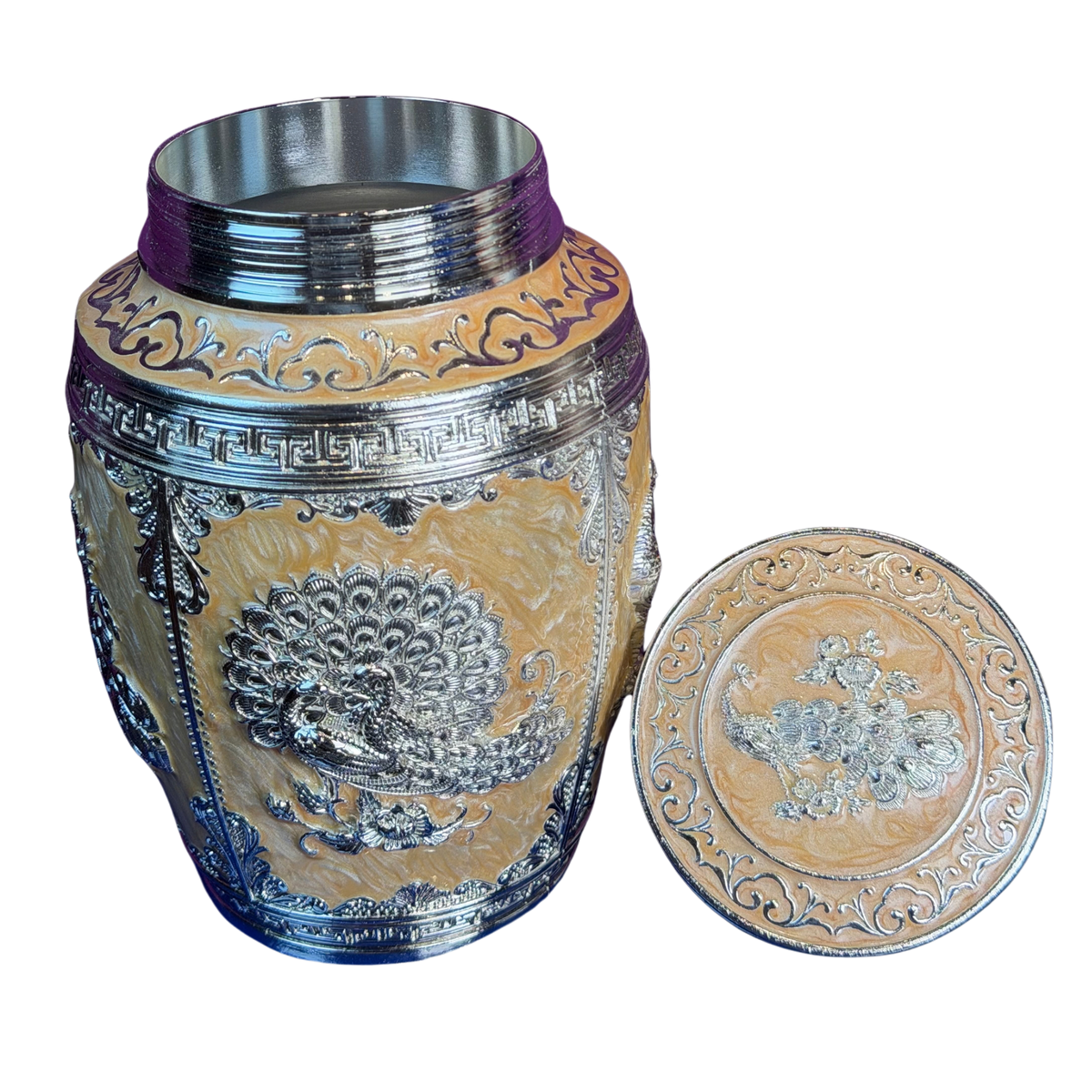 The Royal Motif: Contemporary Silver-Plated Dry Fruits Box