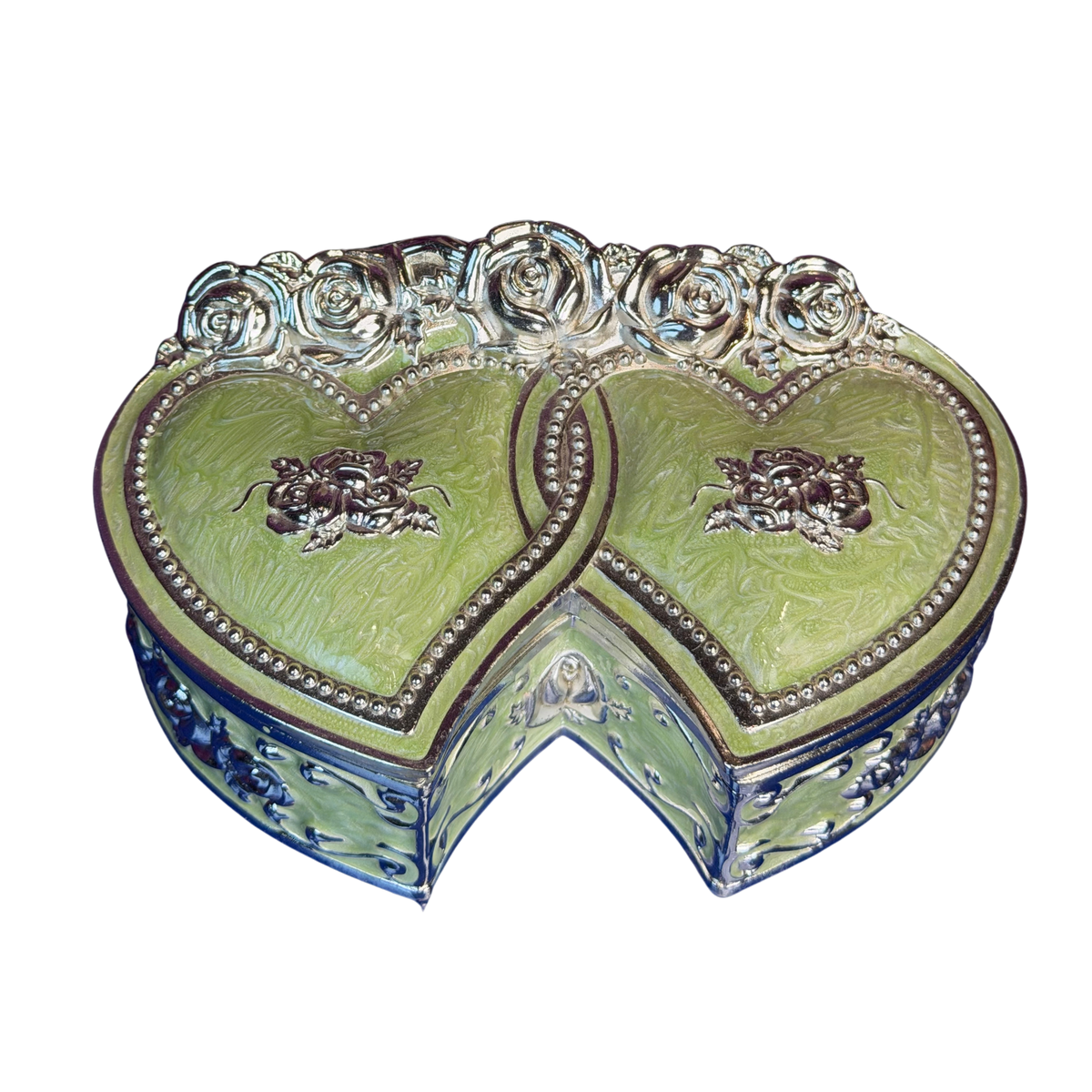 Opulent Pastel & Silver Motif Jewellery & Vanity Box
