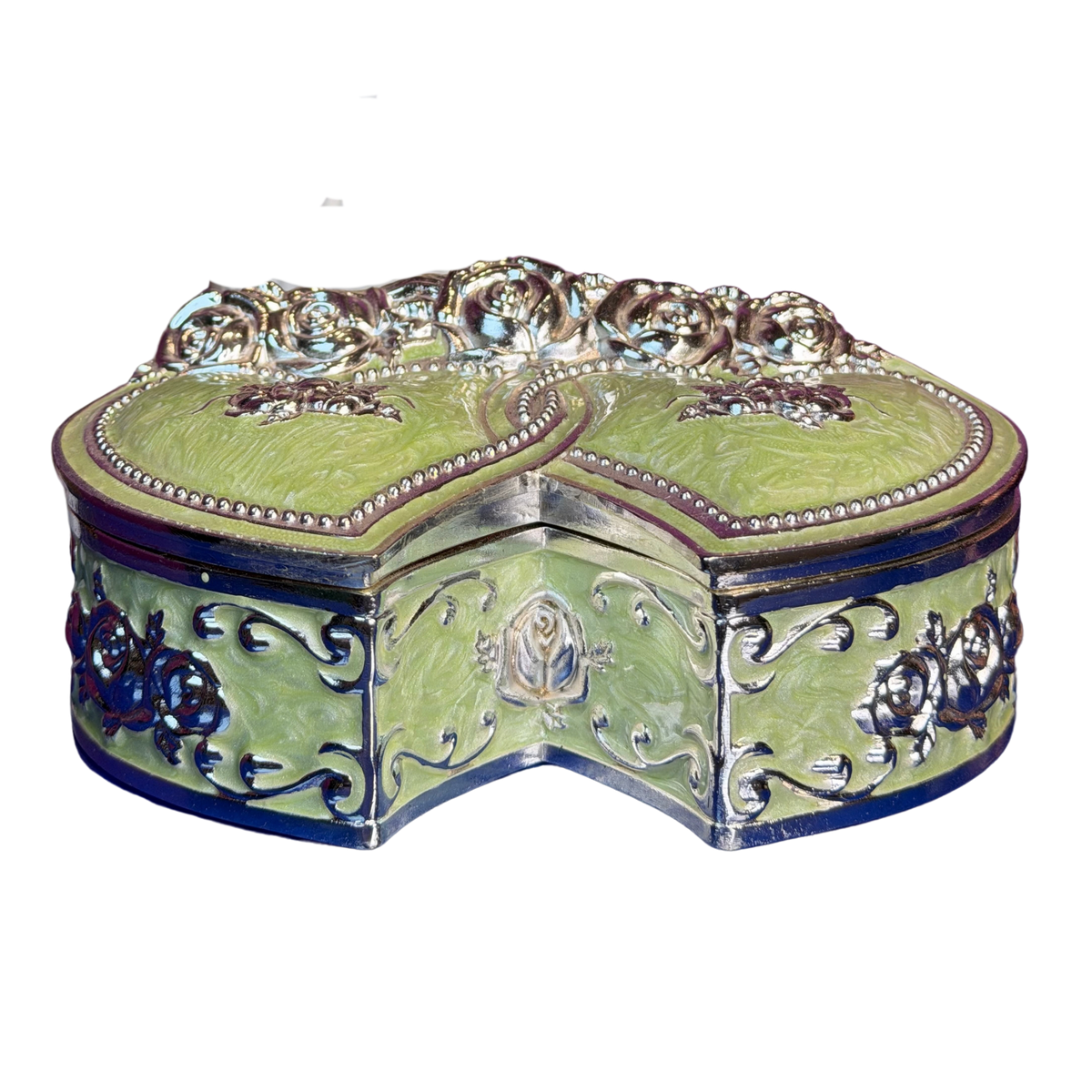Opulent Pastel & Silver Motif Jewellery & Vanity Box