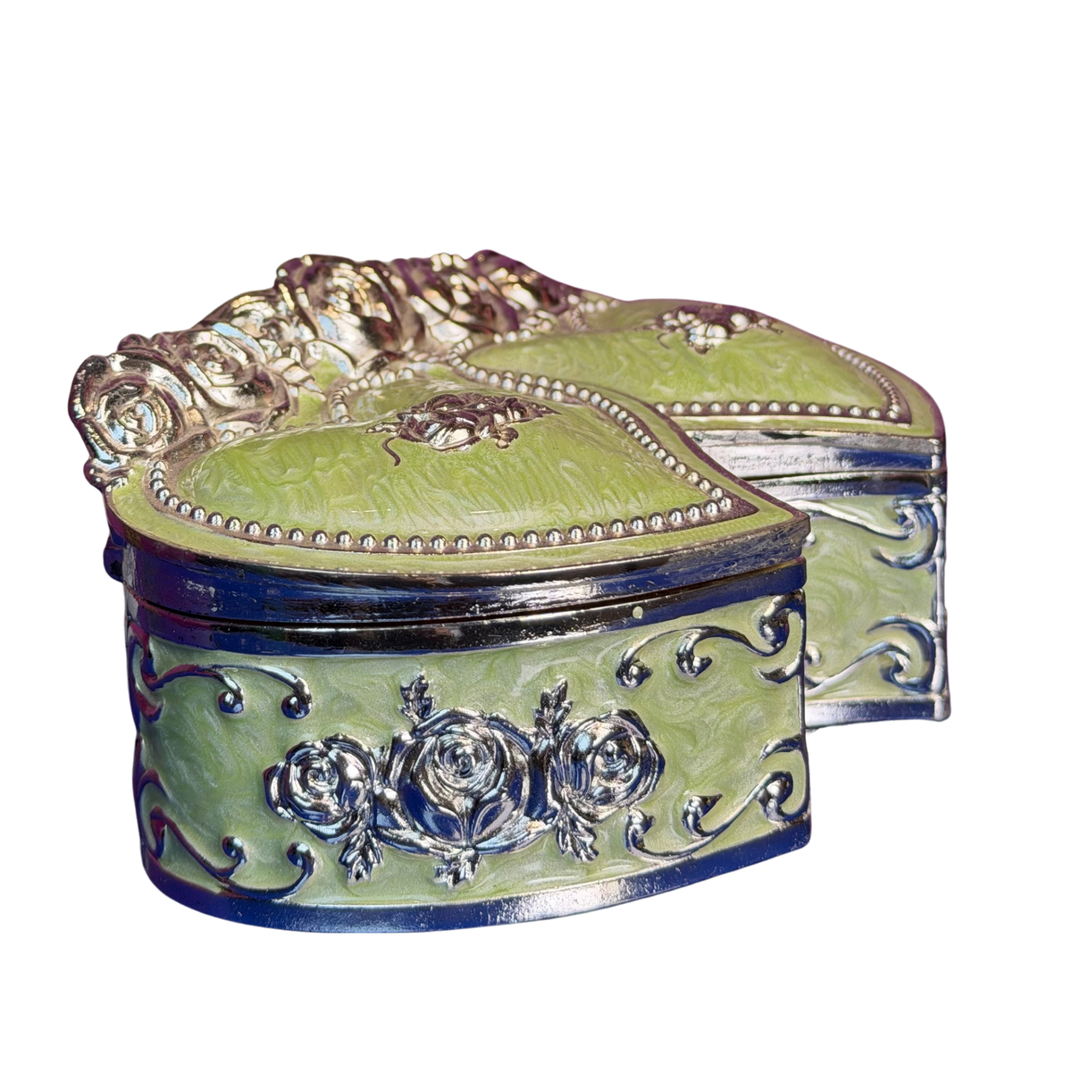 Opulent Pastel & Silver Motif Jewellery & Vanity Box