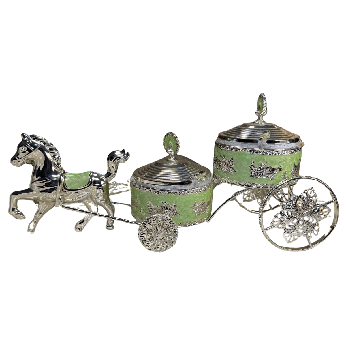 The Royal Carriage: Silver-Plated Motif Dry Fruit Box