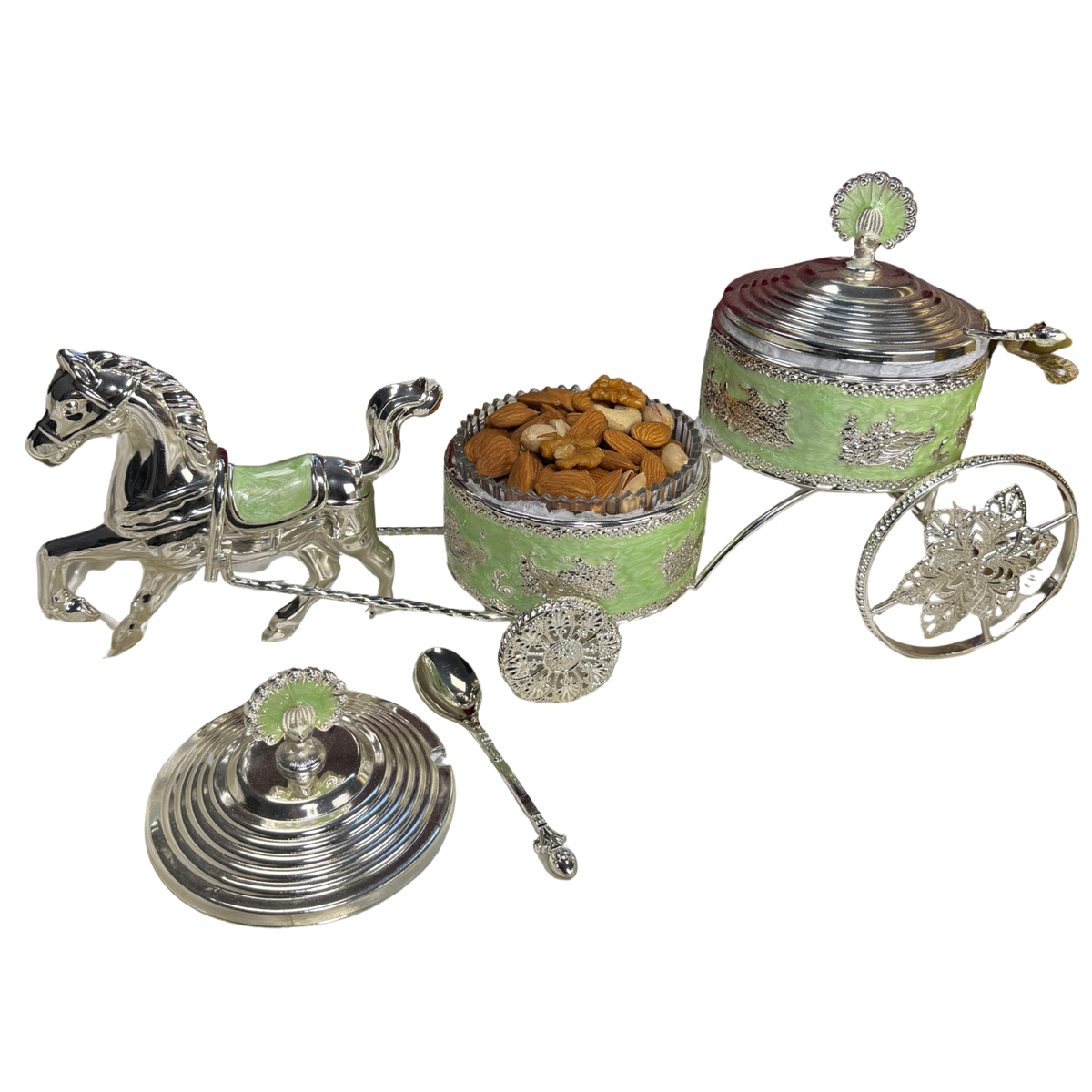 The Royal Carriage: Silver-Plated Motif Dry Fruit Box
