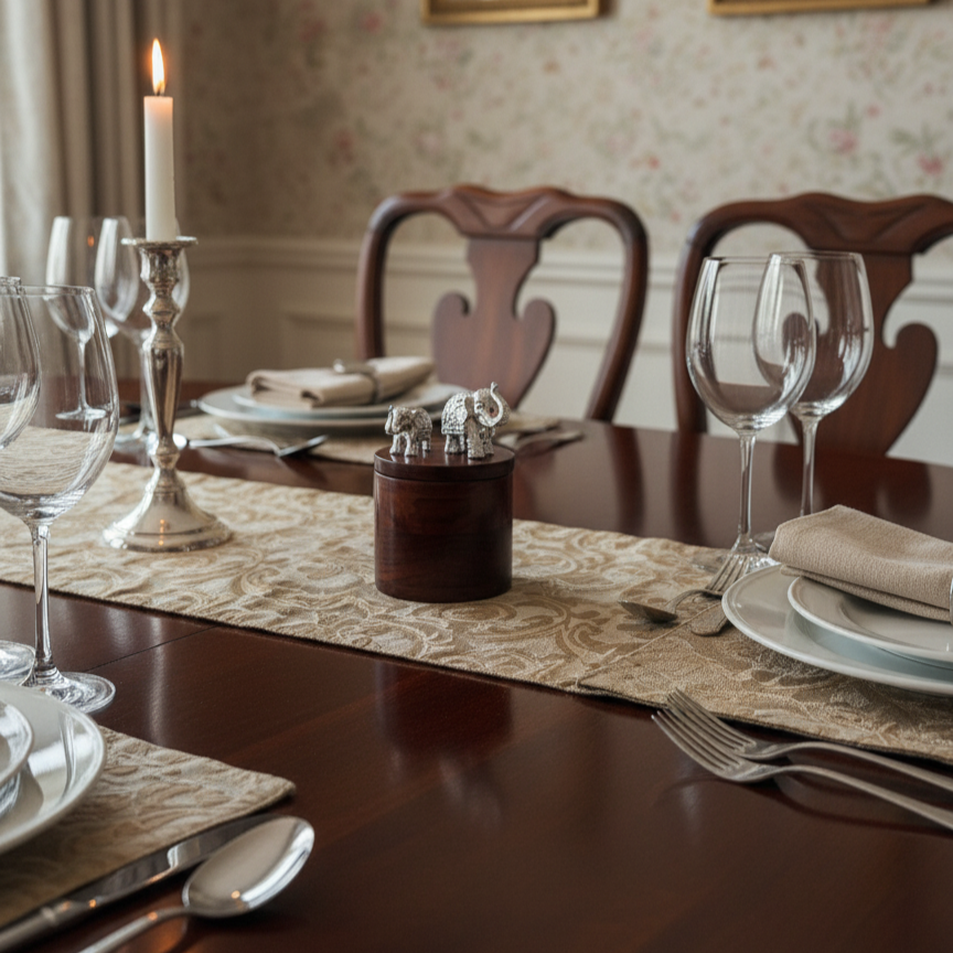 Timber & Shine: Contemporary Silver Plated Elephant Container