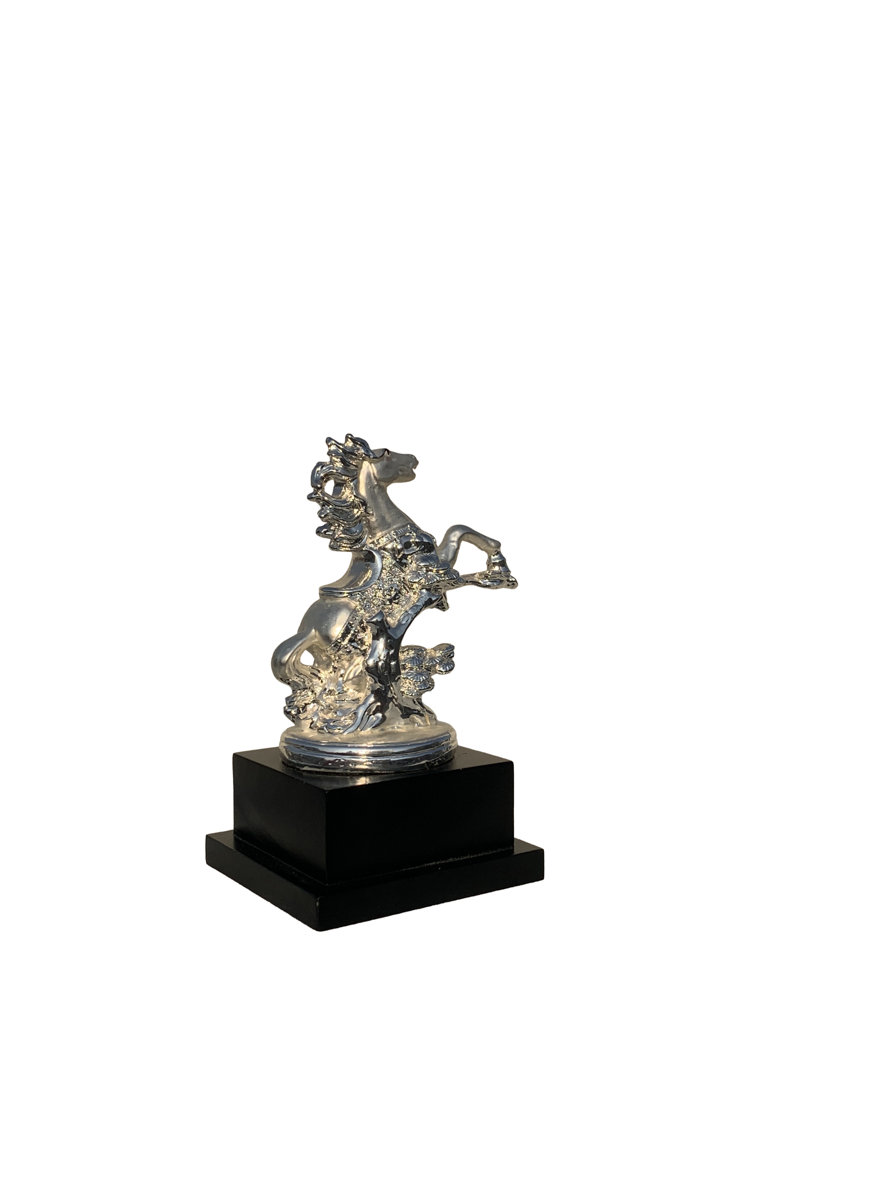 Spirit of the Wind: Silver Plated Horse on Mystic Stone