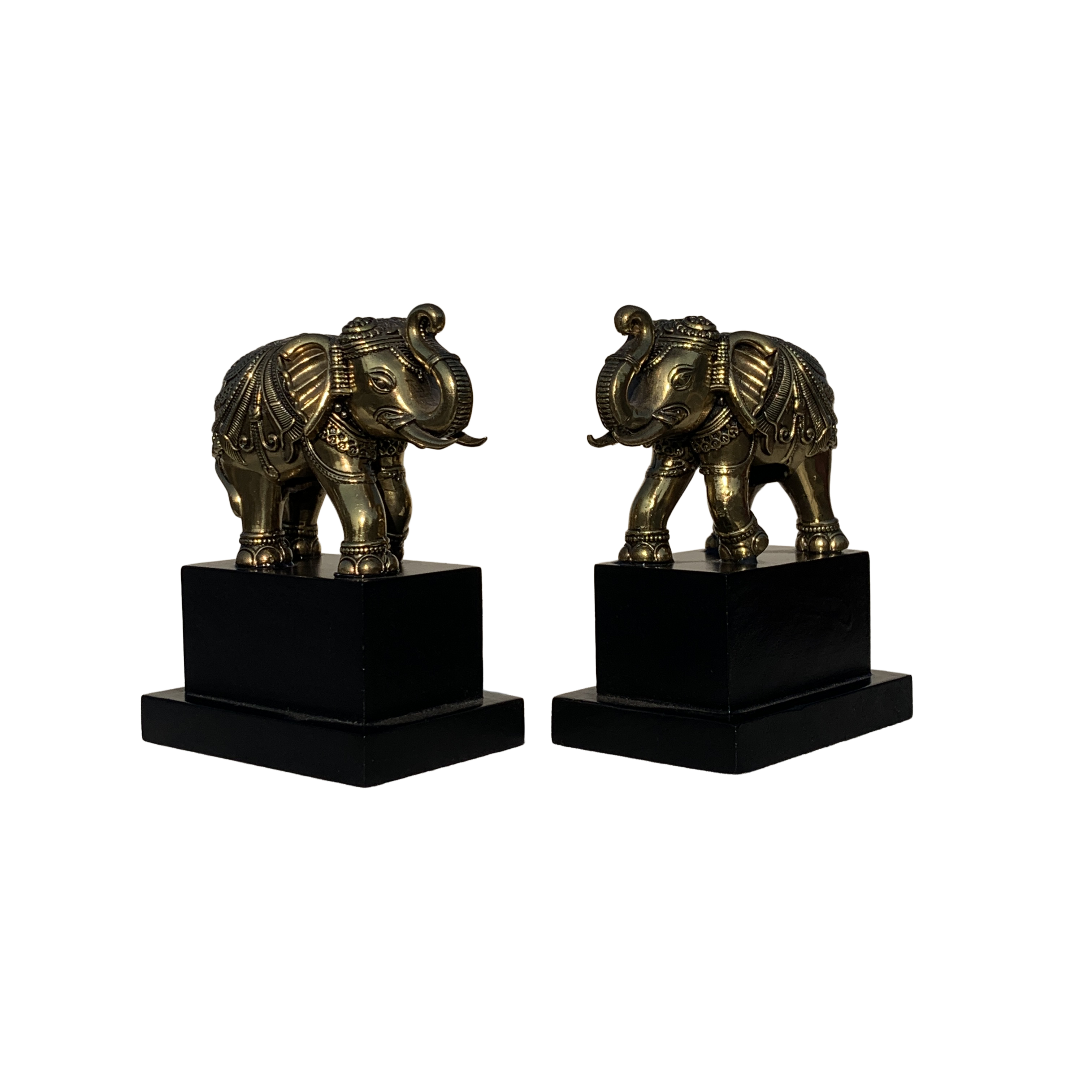 The Royal Gajraj: Handcrafted Brass Elephant on Wooden Stand