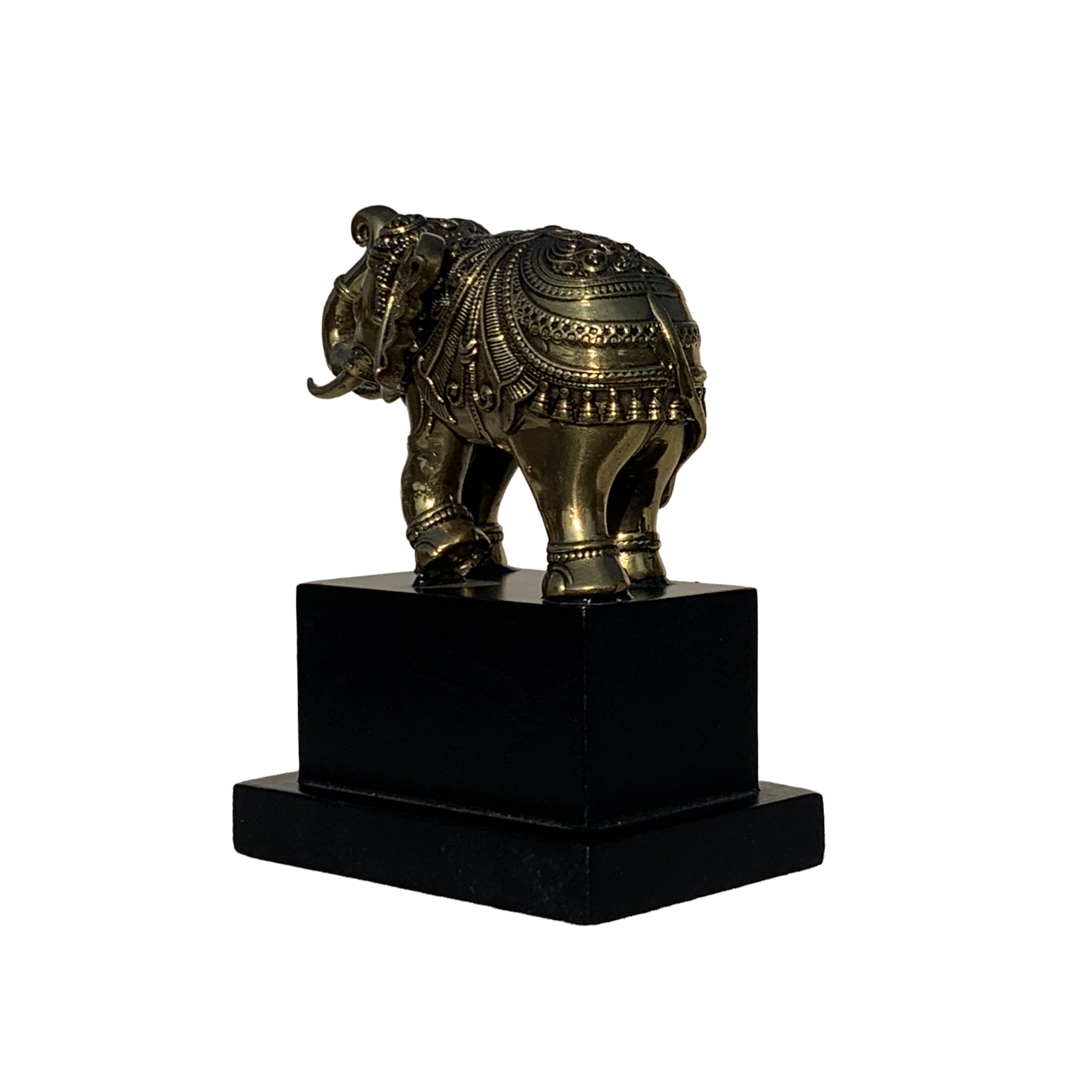 The Royal Gajraj: Handcrafted Brass Elephant on Wooden Stand
