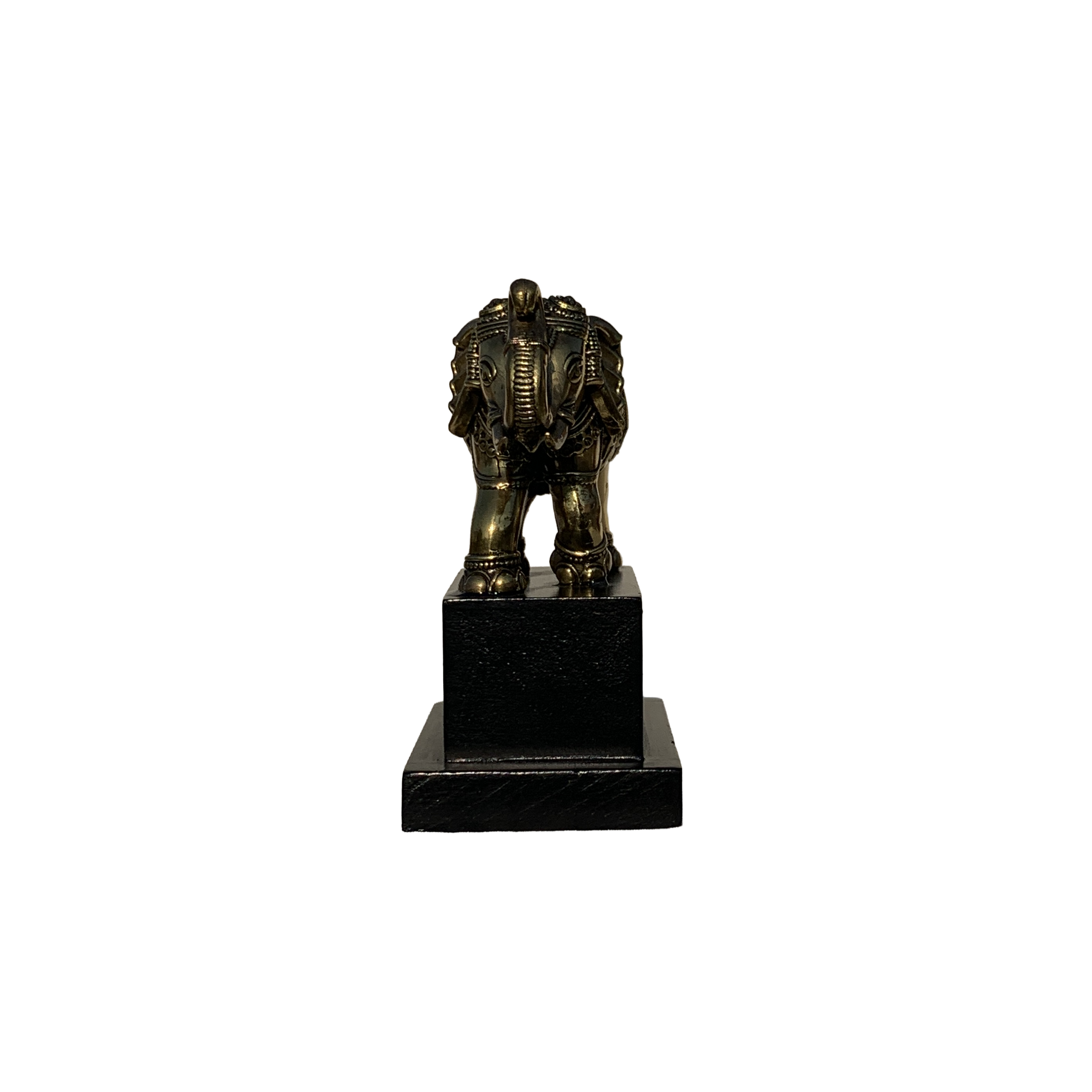 The Royal Gajraj: Handcrafted Brass Elephant on Wooden Stand