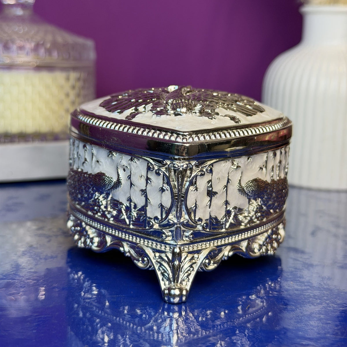 The Celeste Silver-Plated Keepsake Vanity & Jewellery Box